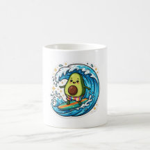 Cute Kawaii Surfing Aguacate Ola Oceánica SummStic
