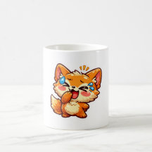 Cute Kawaii Zorro Naranja Llorando Sticker de Lágr
