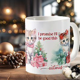 Taza De Café Cute Kittens Merry Catmas Navidades