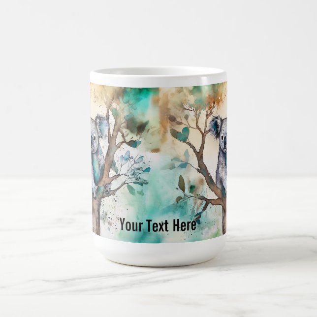 Taza De Café Cute Koala Bear Mug in Tree – Personalize (Centro)
