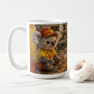 Taza De Café Cute Koala Salvavidas Rescate Playa Atardecer Camp