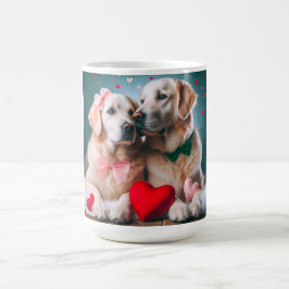 Taza De Café Cute labrador couple valentine's day