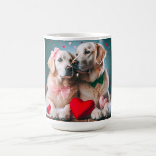 Taza De Café Cute labrador couple valentine's day