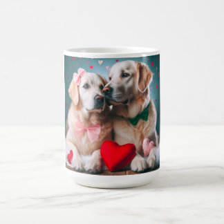 Taza De Café Cute labrador couple valentine's day