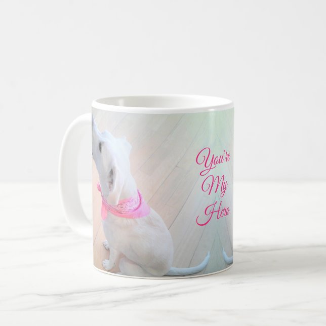 Taza De Café Cute labrador mezcla perro pimienta eres mi héroe (Anverso izquierdo)