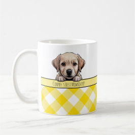 Taza De Café Cute Labrador Puppy Best Dog Mom Yellow Gingham