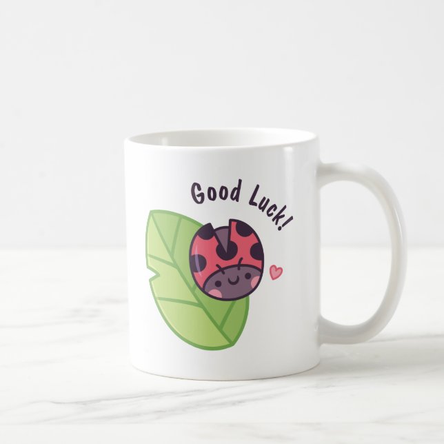 Taza De Café Cute Ladybug Doodle Buena Suerte (Derecha)