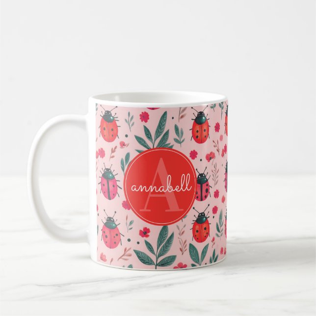 Taza De Café Cute Ladybug Mugs (Izquierda)