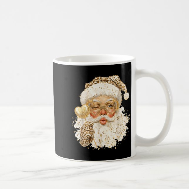 Taza De Café Cute Leopard Santa Claus Merry Christmas 2026 Prep (Derecha)