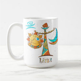 Taza De Café Cute Libra Sun y Moon Scales