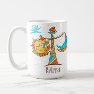 Taza De Café Cute Libra Sun y Moon Scales