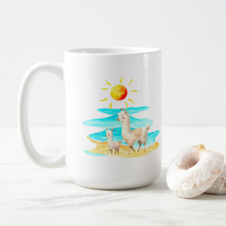 Taza De Café Cute Llama Beach Day