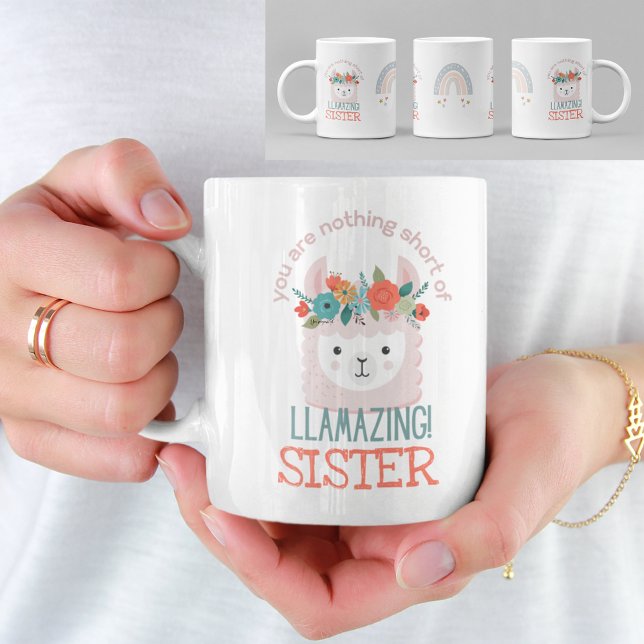 Taza De Café CUTE LLAMA, eres una HERMANA increíble, tía NIECE. (Subido por el creador)