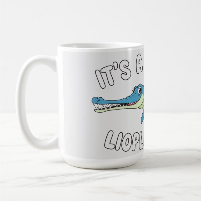 Taza De Café Cute Magical Liopleurodon Fantasy Prehistoric Ocea (Izquierda)