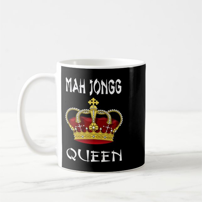 Taza De Café Cute Mahjong Queen Fun Juego judío chino (Izquierda)