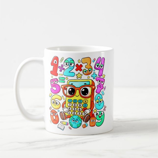 Taza De Café Cute Maths Numbers Calculator Mug for Kids (Izquierda)