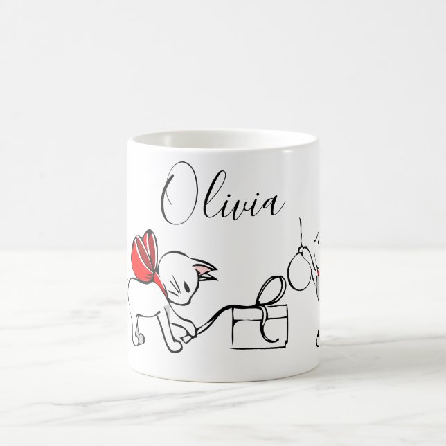 Taza De Café Cute Meowy Navidades Kitties (Centro)