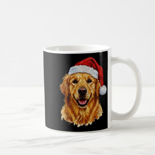 Taza De Café Cute Merry Christmas Golden Retriever Dog Christma (Derecha)