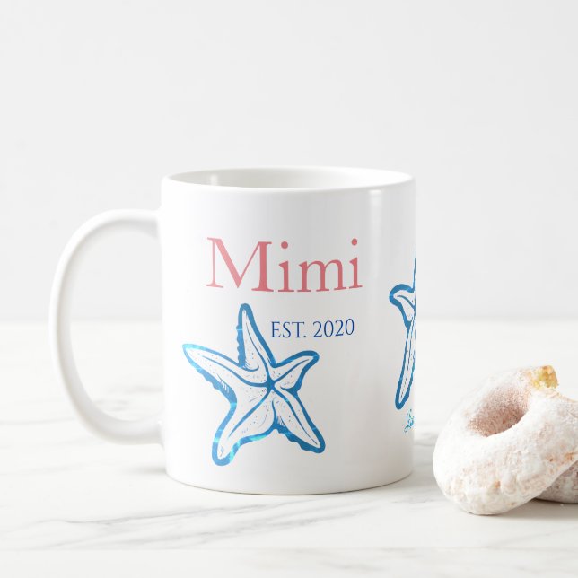 Taza De Café Cute Mimi Blue Starfish Beachee Coffee Mug (Con donut)