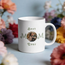Cute Modern Best Mom Ever Custom Photo Mug