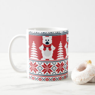 Taza De Café Cute & Modern Navidad Muñeco de nieve Tejido