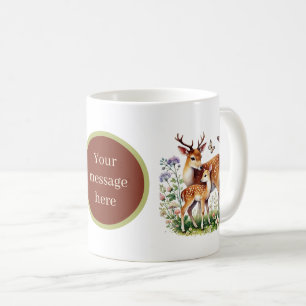 Taza De Café Cute Mom cervatillo agregar mensaje
