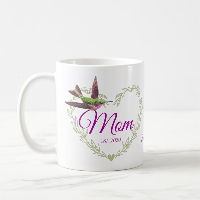 Taza De Café Cute Mom Heart Hummingbird CCafé Mug (Izquierda)