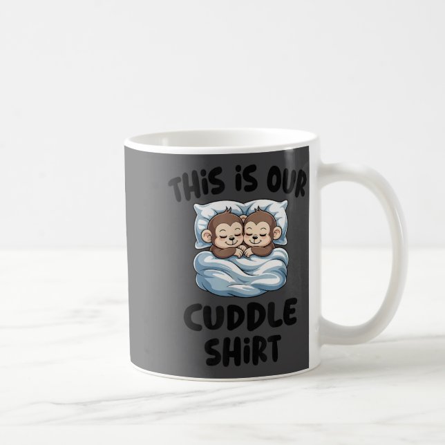 Taza De Café Cute Monkey Couple This Is Our Cuddle  (Derecha)