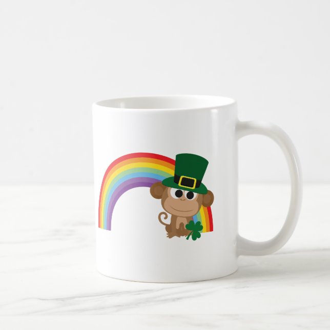 Taza De Café Cute Monkey Leprechaun (Derecha)