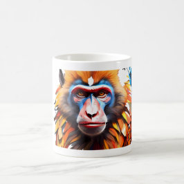 Taza De Café Cute Monkey Mosaic Fantasy Mug Design.