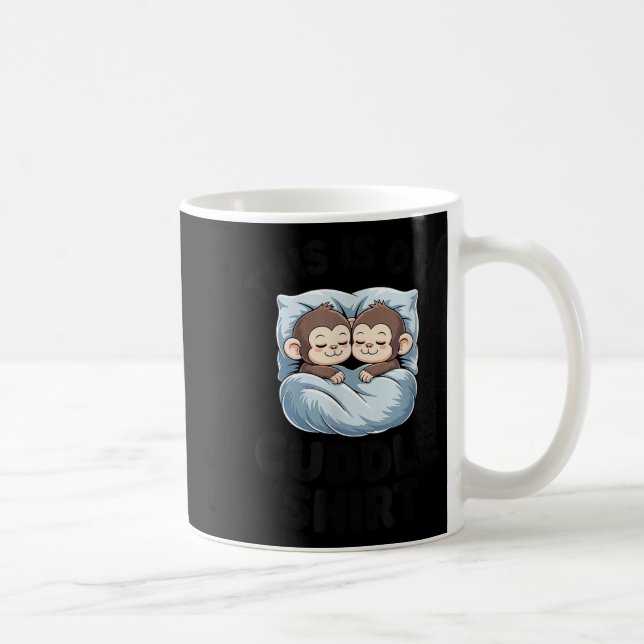 Taza De Café Cute Monkeys Snuggle This Is Our Cuddle  (Derecha)
