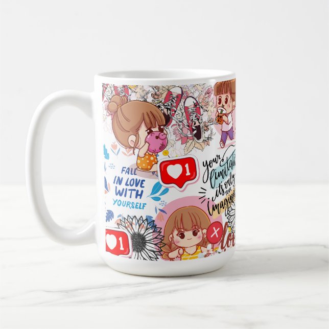 Taza De Café Cute Motivational – Positive Quote Kawaii  (Izquierda)