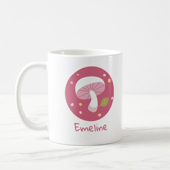 Taza De Café Cute Mushroom | Emma B. | Personalizar | (Izquierda)