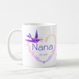 Taza De Café Cute Nana Heart Hummingbird Púrpura Rosa