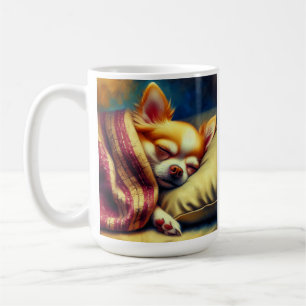 Taza De Café Cute Napping Chihuahua   Té de dulce de sueños