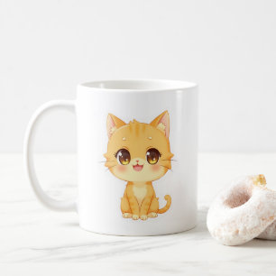 Taza De Café Cute Naranja Kitten