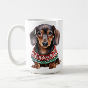 TAZA DE CAFÉ CUTE NAVIDADES DE VACACIONES DACHSHUND PUPPY DOG