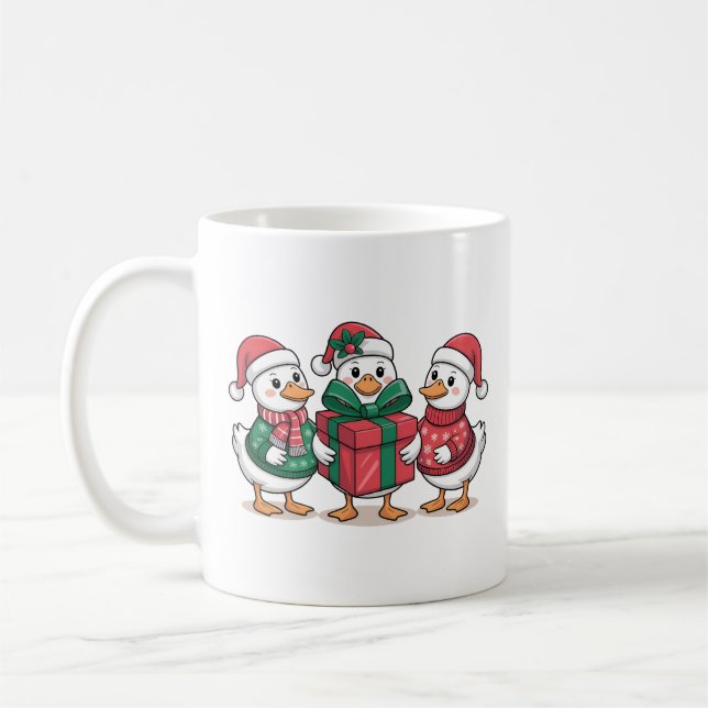 Taza De Café Cute Navidades Ducks Personalizado Art-68105 (Izquierda)