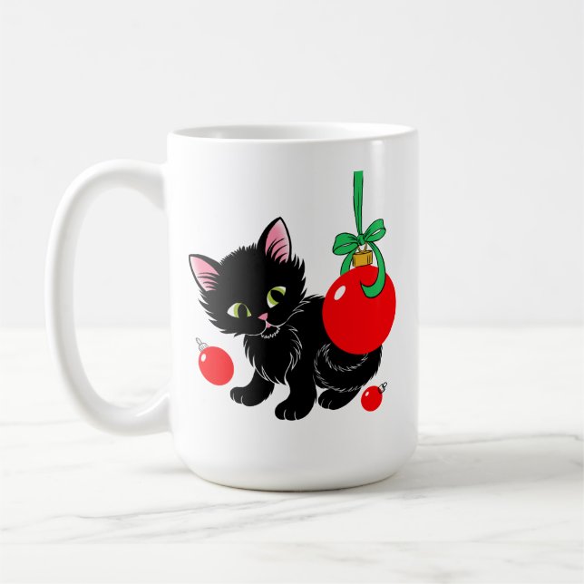 Taza De Café Cute Navidades Kitten (Izquierda)