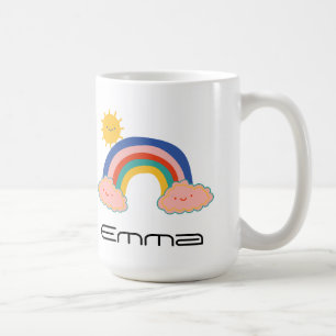 Taza De Café Cute niño del sol arcoiris de vuelta al colegio DI