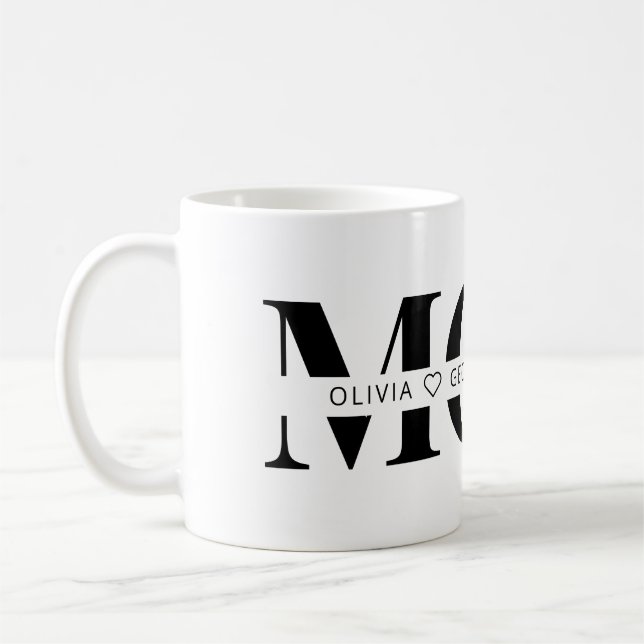 Taza De Café Cute Niños Personalizados Nombre Mamá (Izquierda)