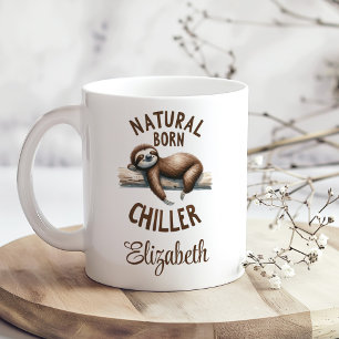 Taza De Café Cute Nombre Personalizado Perezoso Nacido Naturalm