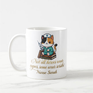 Taza De Café Cute Nurse Calico Cat Personalized Coffee Mug