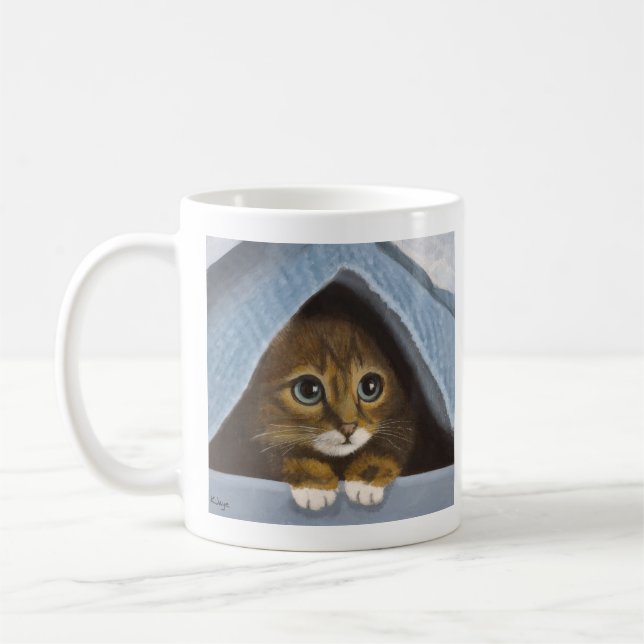 Taza De Café Cute Ocultando Mug Gatita (Izquierda)