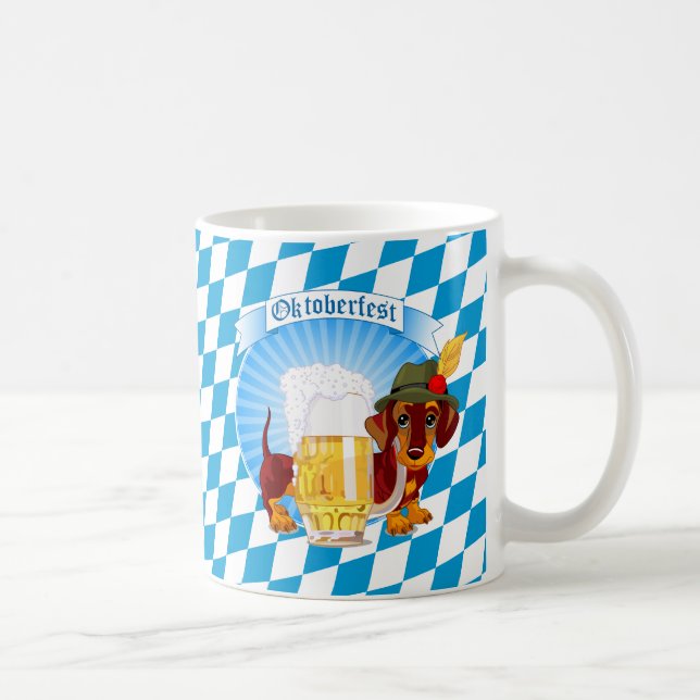 Taza De Café Cute Oktoberfest Beer Hound (Derecha)