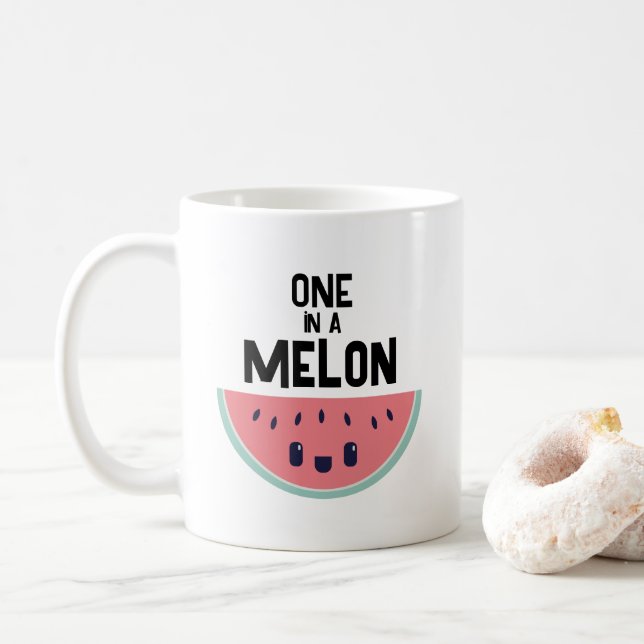 Taza De Café Cute One In A Melon Sandía (Con donut)