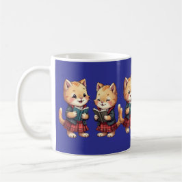 Taza De Café Cute Orange Kitties Reading Burns Night Poetry