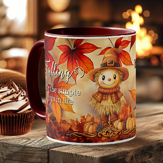 Taza De Café Cute Otoño Magic Leaf Thankending
