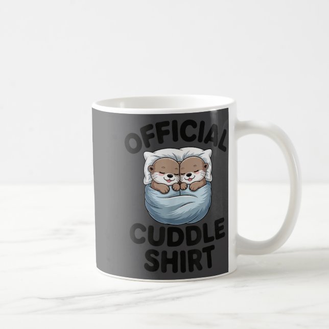 Taza De Café Cute Otter Couple Cozy Cuddle  (Derecha)
