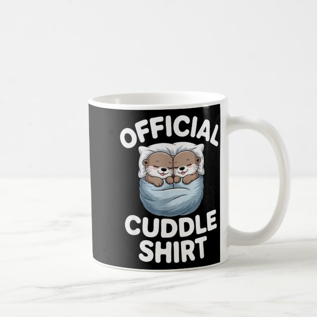 Taza De Café Cute Otter Couple Cozy Cuddle  (Derecha)